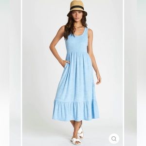 NWT dRA Los Angeles “Beau” Blue Midi Terry Cloth Dress